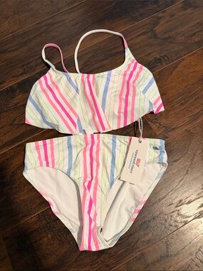 Vineyard Vines Kids Stripe Bikini - Pink, Blue, Yellow, White